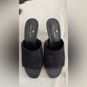 Kate Spade Black Suede Mules